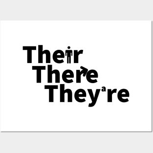 Their There or they're? black print Posters and Art